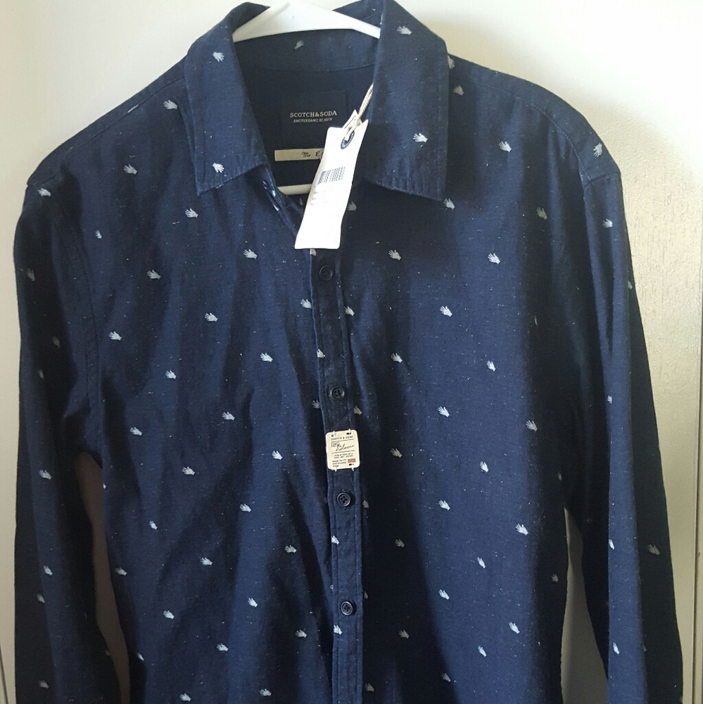 Scotch & Soda Medium-dark blue long sleeve shirt